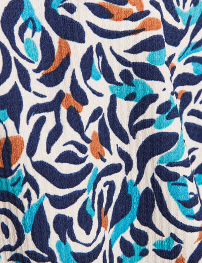 Blouse manches 3/4 bleu canard femme