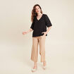 Blouse manches 3/4 noir femme