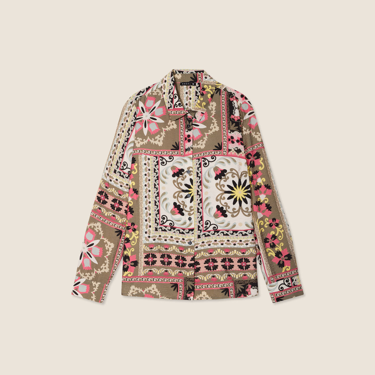 Chemise manches longues multicolore femme