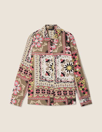 Chemise manches longues multicolore femme