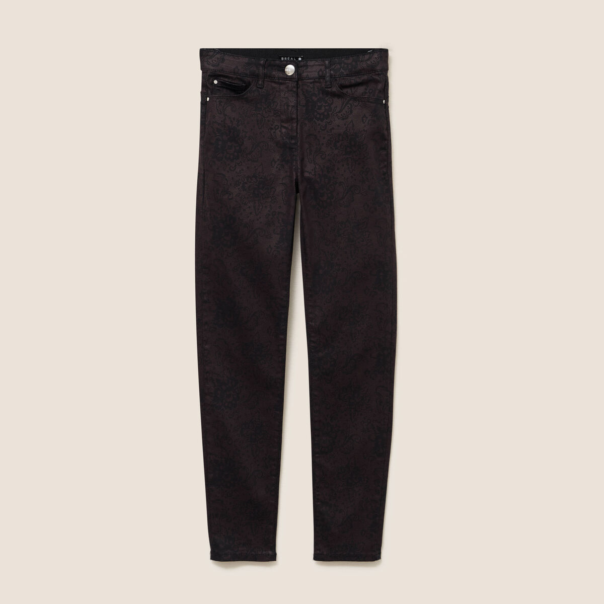 Pantalon magique L'Unique coupe ajust&eacute;e bordeaux femme