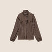 Blouse droite manches longues marron femme
