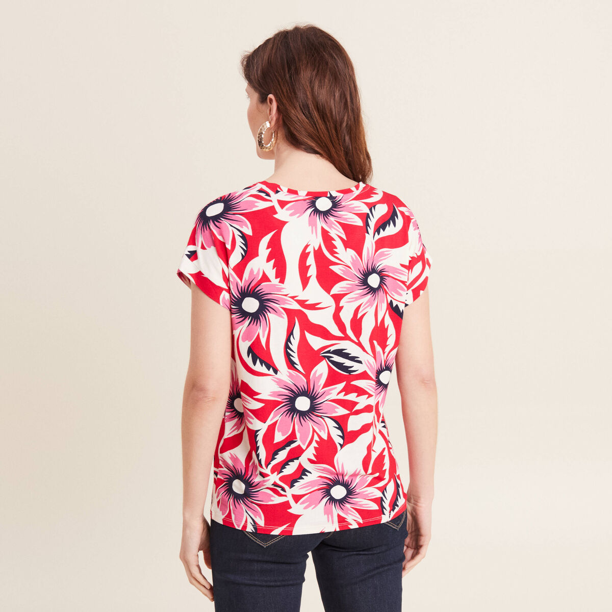T-shirt manches courtes rouge femme