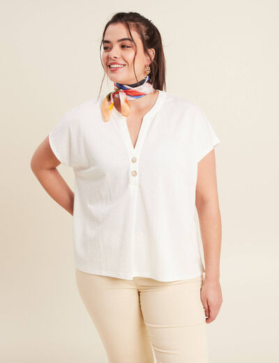 Gilet sans manches matelassé ecru femme