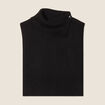Plastron tricoté col boutonné noir femme
