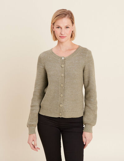 Gilet manches longues vert clair femme