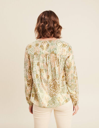 Blouse manches longues vert clair femme