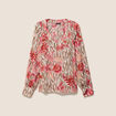 Blouse col v manches longues rose femme