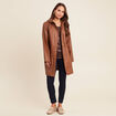 Parka à capuche marron foncé femme