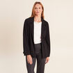 Blazer col tailleur doubl&eacute; noir femme