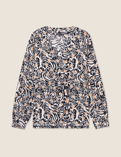 Blouse manches longues camel femme