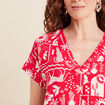 Blouse manches courtes rouge femme