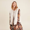 Gilet r&eacute;versible laine mouton beige femme