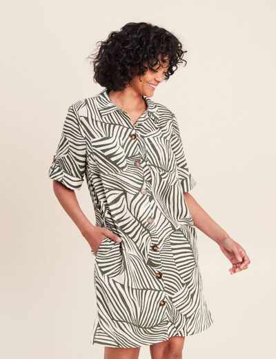 Robe droite courte manches courtes noir femme