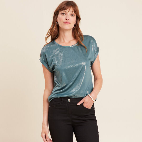 t shirt manches courtes vert femme T-shirt manches courtes vert femme