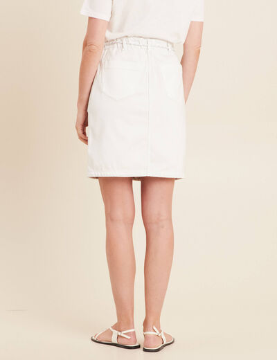 Jupe droite réversible blanc femme