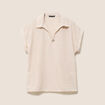 Blouse manches courtes fluide beige femme