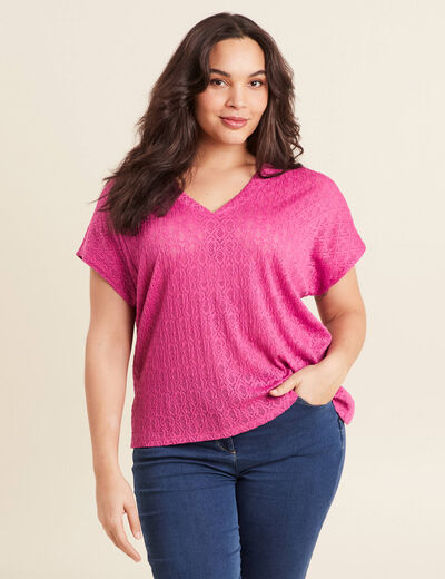 T-shirt manches courtes rose femme