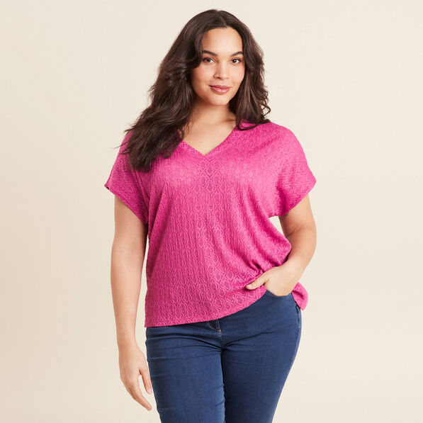 t shirt manches courtes rose femme T-shirt manches courtes rose femme