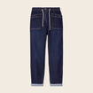 Jean large à coulisse denim brut femme