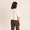 Gilet sans manches bouclette poches ecru femme