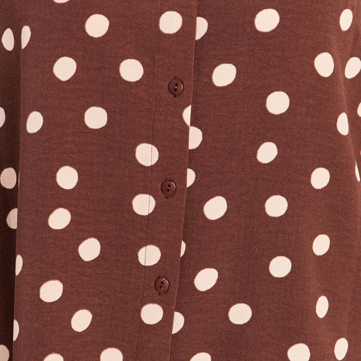 Chemise fluide manches longues marron femme