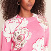 Pull col rond rose femme