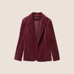 Veste tailleur velours bordeaux femme