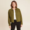 Veste boutonnée vert olive femme