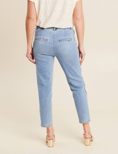 Jean ajusté 7/8ème denim double stone femme