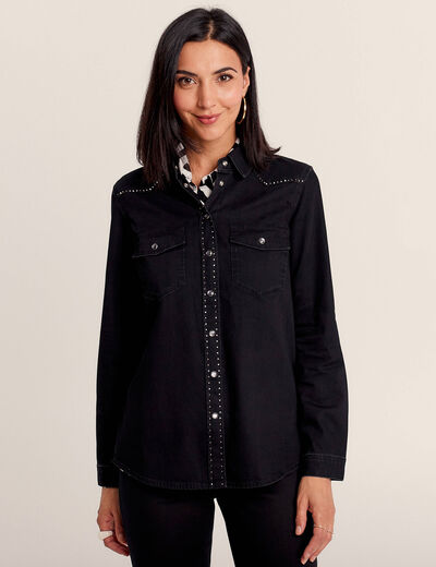 Chemise en jean noir femme