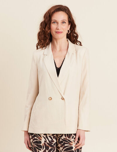 Veste tailleur fluide ivoire femme