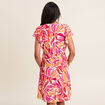 Robe évasée manches courtes orange femme
