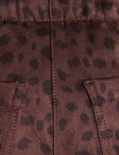 Pantalon coupe mom 7/8&egrave;me marron fonc&eacute; femme