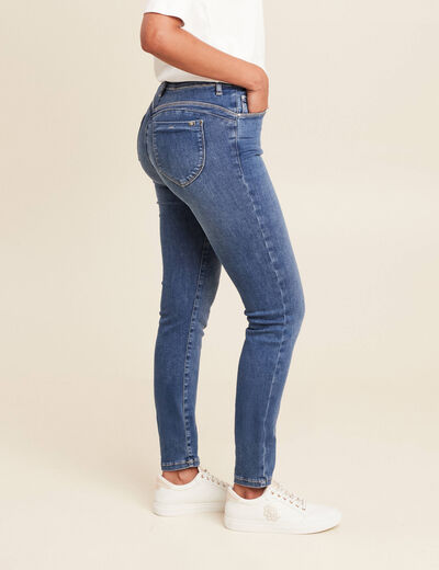 Jean magique ajusté taille standard denim double stone femme