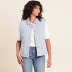 Veste sans manches en jean bleu femme