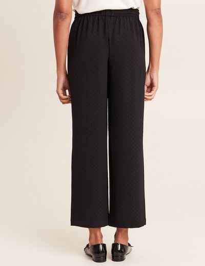 Pantalon flou droit 7/8ème noir femme
