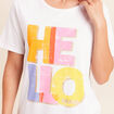 T-shirt col rond manches courtes blanc femme