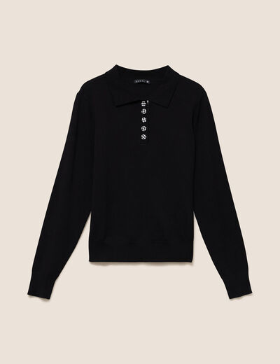 Polo noir femme