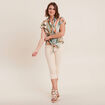 Chemise manches courtes nouée multicolore femme