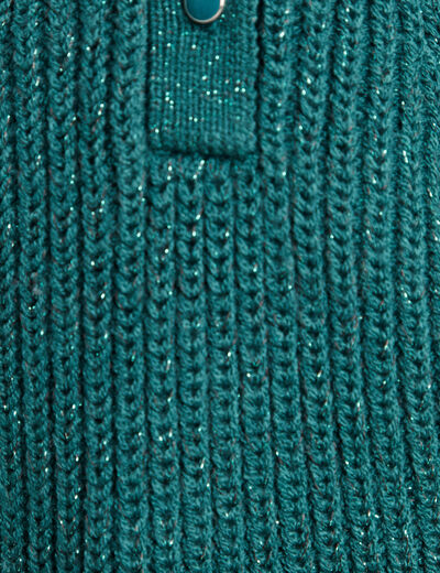 Pull manches longues vert fonc&eacute; femme