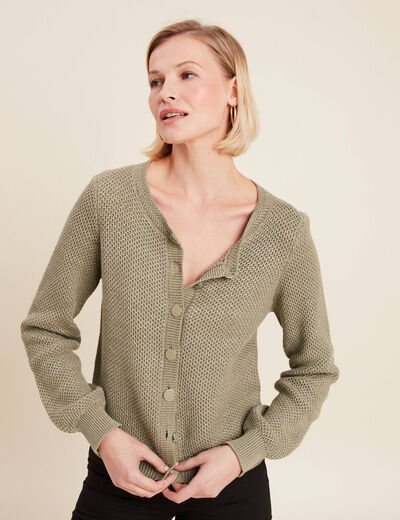 Gilet manches longues vert clair femme