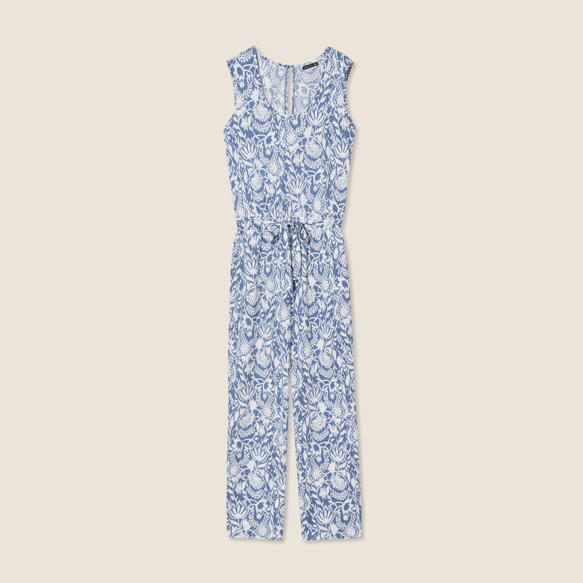 Combinaison pantalon droite bleu femme
