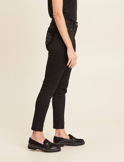 Pantalon ajusté 7/8ème noir femme