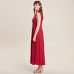 Robe longue empire satin bordeaux femme