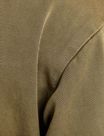 Combinaison pantalon zippée vert olive femme