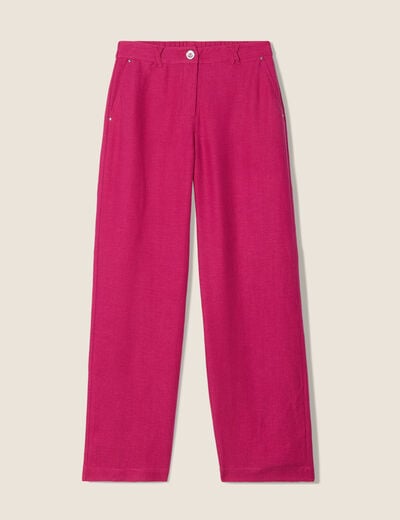 Pantalon large fluide rose fushia femme