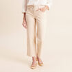 Pantalon 7/8&egrave;me coupe large ivoire femme