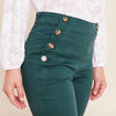 Pantalon coupe bootcut taille haute vert fonc&eacute; femme