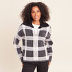 Gilet col camionneur gris anthracite femme